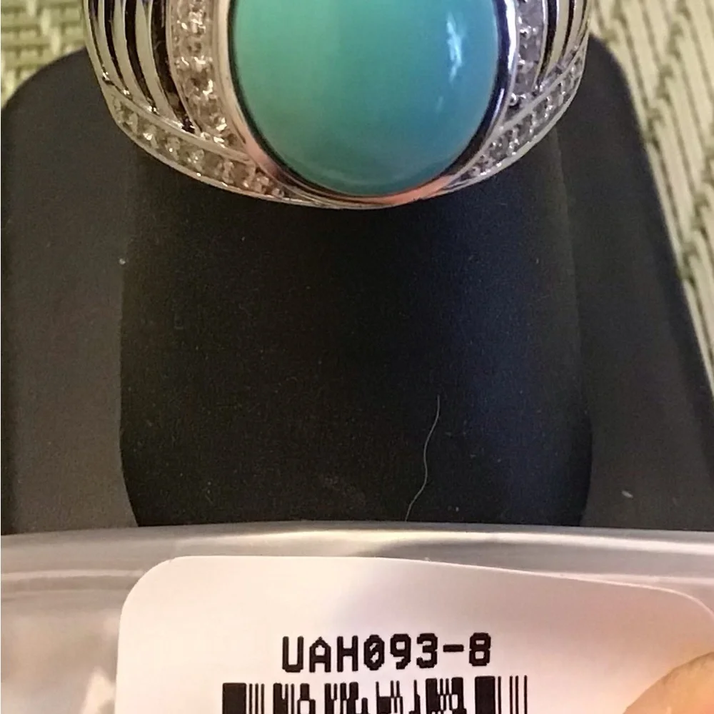 JTV Feroza Round Turquoise Silver Ring - Picture 3 of 3